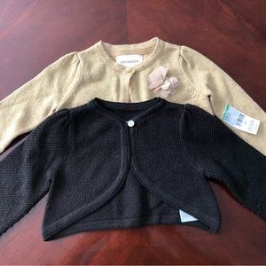 Baby Girls Black & Gold Sparkly Shrug 12 Months